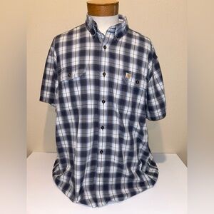CARHARTT‎ SHORT SLEEVE SHIRT MENS
ORIGINAL FIT CHEST POCKETS PLAID GRAY/BLUE 2XL